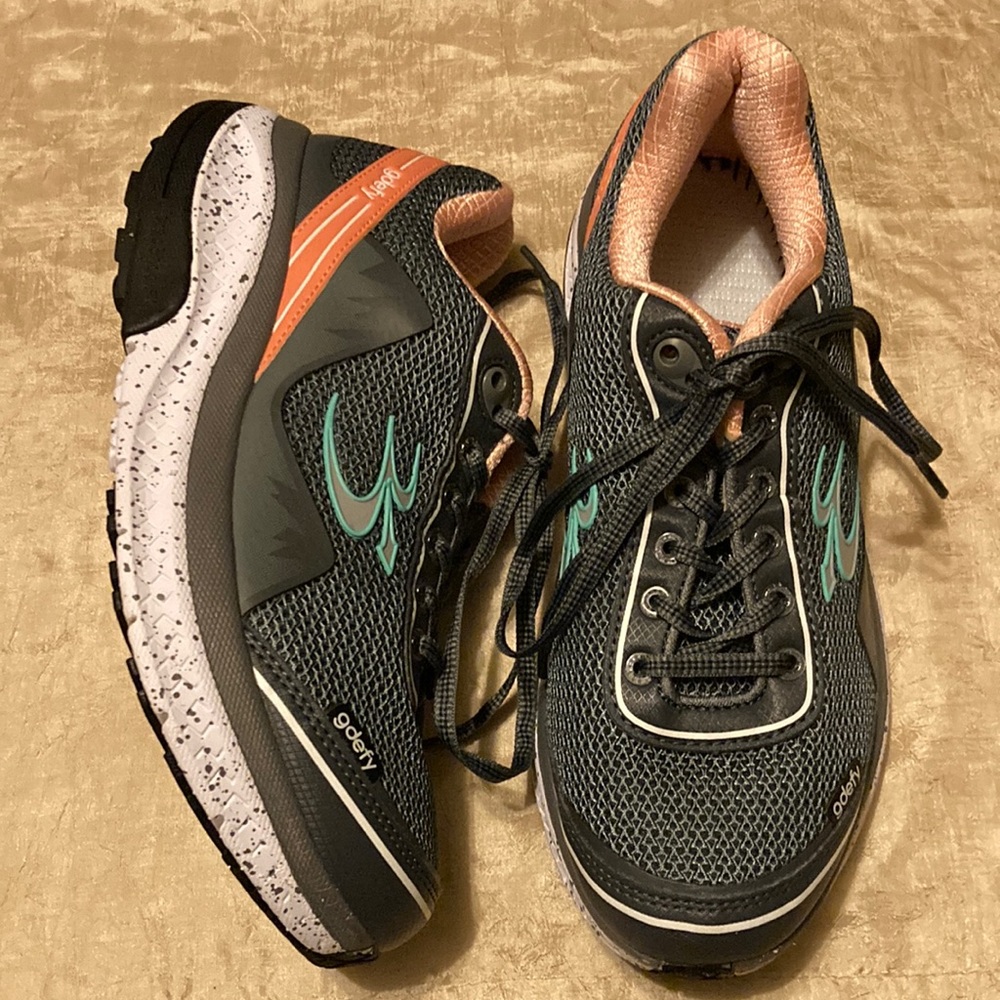 Gravity Defyer Womens Gdefy Mighty Walk Walking Shoes Gray TB9024FGP-M 8.5M